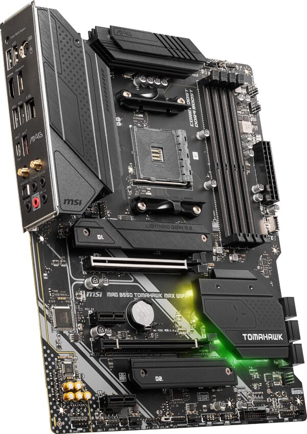 MSI MAG B550 Tomahawk MAX WiFi AMD Gaming Motherboards (AMD AM4, DDR4, PCIe 4.0, SATA 6Gb/s, M.2, USB 3.2 Gen 2, HDMI/DP, ATX, Wi-Fi 6E, AMD Ryzen 5000 Series Processors) (Renewed) - Image 4