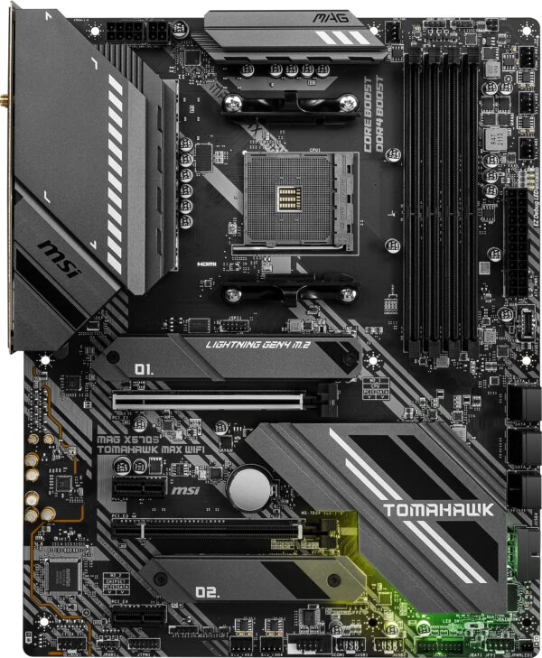 MSI MAG X570 Tomahawk WiFi Motherboard (AMD AM4, DDR4, PCIe 4.0, SATA 6Gb/s, M.2, USB 3.2 Gen 2, AC Wi-Fi 6, HDMI, ATX) (Renewed) - Image 2