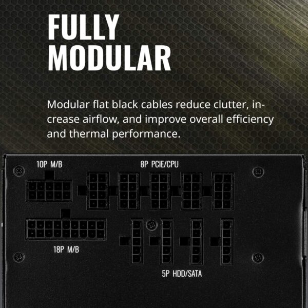 Cooler Master MWE Gold 850 V2 Full Modular, 850W, 80+ Gold Efficiency, 2 EPS Connectors, 120mm HDB Fan, Semi-fanless Operation, 5 Year Warranty (Renewed) - Image 5