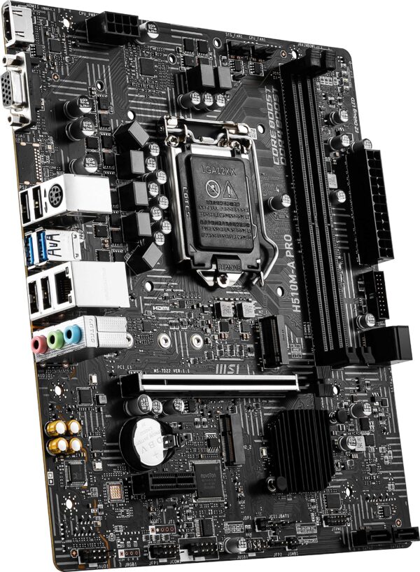 MSI H510M-A PRO ProSeries Motherboard (mATX, 11th/10th Gen Intel Core, LGA 1200 Socket, DDR4, PCIe 4, M.2 Slot, USB 3.2 Gen 1, 2.5G LAN, D-SUB/HDMI) (Renewed) - Image 5