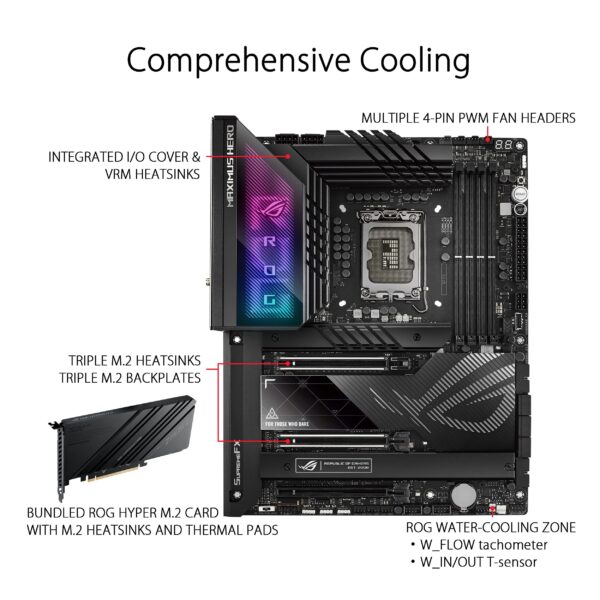 ASUS ROG Maximus Z790 Hero ATX Gaming Motherboard & Thor 1200W Platinum II (1200 Watt, Fully Modular Power Supply & ROG Hyperion GR701 EATX Full-Tower Computer case, Black - Image 3