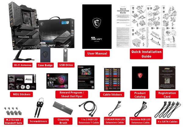 MSI MEG Z590 Unify Gaming Motherboard (ATX, 11th/10th Gen Intel Core, LGA 1200 Socket, DDR4, PCIe 4, SLI/CFX, M.2 Slots, Wi-Fi 6E) (Renewed) - Image 7
