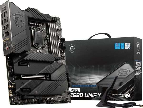 MSI MEG Z590 Unify Gaming Motherboard (ATX, 11th/10th Gen Intel Core, LGA 1200 Socket, DDR4, PCIe 4, SLI/CFX, M.2 Slots, Wi-Fi 6E) (Renewed)