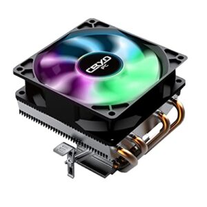 Cryo-PC Quad Heat Pipe CPU Heatsink 90mm Cooling Fan with RGB Lights, Supports Sockets 115X 1700 AM4 and More, 3pin