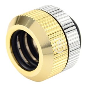Touchaqua Dual O-Ring G1/ 4 Inch Hard Tube OD 12mm Fitting Fastener (Gold) TA-DOTFH1218-GD