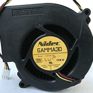 for Nidec GAMMA30 A34124-58 12V 0.65A 9733 Turbo Blast Cooling Fan