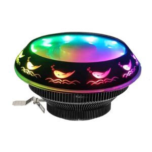SDFGH CPU Cooler Universal 4pin PWM RGB LED Desktop Computer Aluminum Heatsink CPU Fan (Color : with Extra 1366 2011)