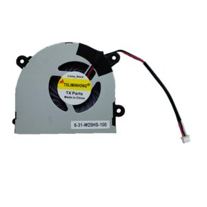 TXLIMINHONG New Compatible CPU Cooling Fan for MSI S6000 X600 CLEVO 7872 C4500 Laptop AB6505HX-J03 AB6605HX-J03 6-31-W25HS-100 BS5005HS-U89 CWC45X1 DC5V Fan