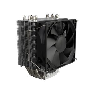 WYH PC Cooler Black CPU Cooler with 90mm CPU Cooling Fan and 5 Direct Contact CPU Heatsink Pipes Brushed Nickel Fins 170W TDP Quiet Fan