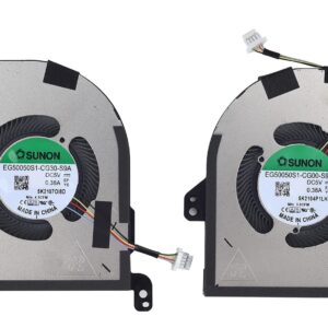 Replacement CPU w/GPU Cooling Fan for Dell XPS 15 9500 9510, Precision 5550 Laptop P/N: 09RK6 DJH35