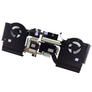 AT2VQ004FAL 03F0K7 CPU + GPU Heatsink with Cooling Fan Replacement for Dell Alienware M17 R3 R4 P45E (Suitable for GTX 1650 1660 Series) Laptop 5V 0.5A 4PIN