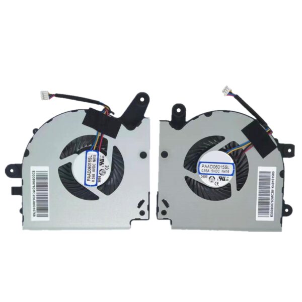 CPU+GPU Cooler Fan for MSI GF75 8RC 8RD 9SC 9SD 10UE 10SEK 10SC 10SD WF75 10TK MS-17F1 MS-17F2 MS-17F3 MS-17F4 MS-17F5 Series PAAD06015SL N415 N416 5V 0.55A 4 PIN