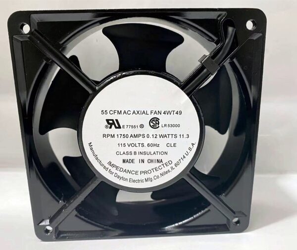 4WT49 55 CFM AC AXIAL Fan, 115 Volts, 0.12AMPS, 11.3WATTSB, 1750RPM