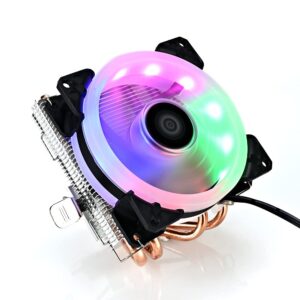 RKRJJJ AM4 Radiator Fan CPU Fan Cooler 120Mm Heat Pipe 4 RGB Slim Fan LGA 775 1155 1150 1151 1200 1366 2011 X79 3PIN X99(Color:Colorful,Size:3pin)
