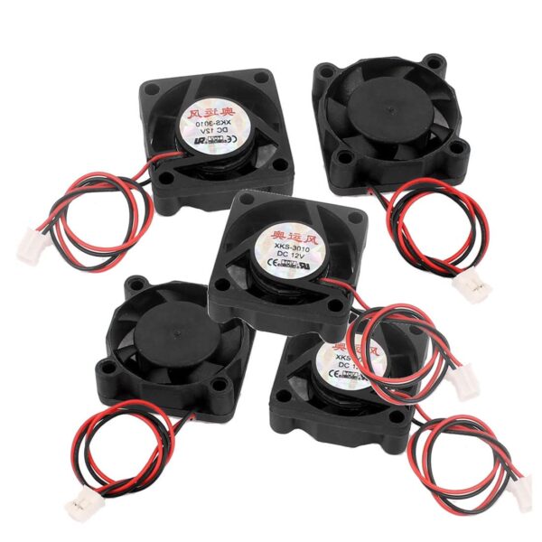 Qtqgoitem 5PCS DC12V 30mmx30mmx10mm 7 Vanes Computer PC CPU Cooling Fan Black (Model: dd7 e87 662 390 49f)