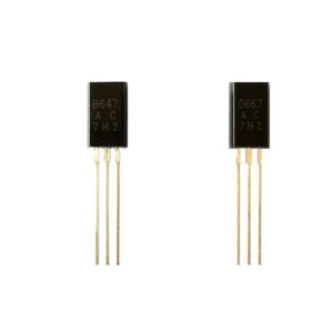 Todiys New 40Pairs for 40Pcs B647 B647A B647-AC 2SB647A + 40Pcs D667 D667A D667-AC 2SD667A to-92L Silicon PNP Transistors 2SB647AC + 2SD667AC