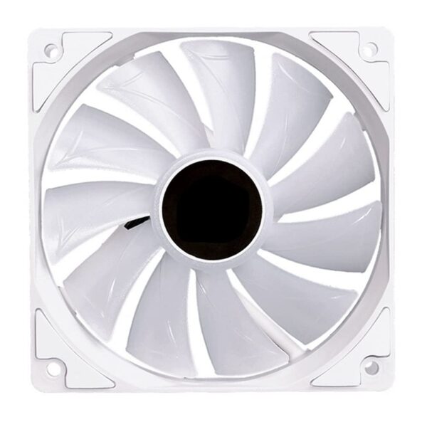 12cm Cooling Fan DC 12V 3 Pin ARGB CPU Fan 4 Pin Power Supply Silent Colorful Lighting Cooler Radiator for PC (Color : White) (White)