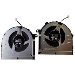 CPU + GPU Cooling Fans Suitable for Lenovo IdeaPad Gaming 3-15IAH6 3-15ACH6 3-15IHU6 Type: 82K1 82K2 Series Laptop Cooler Fan DFS5M325063B1H + DFS5K12B159A1H 5V 0.5A 4 PIN (Fan C)