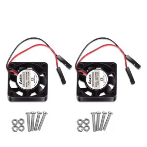 Dorhea 2pcs 3007 Fan for Raspberry Pi 5 - 30x30x7mm Cooler, 30MM 1.18in 3.3V 5V DC Quiet Brushless Cooling Fan for Pi 4, 3 B+, 3 B, 2, B+, Zero/Zero W, Robot Project