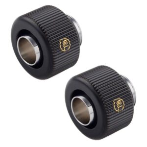 Compression Fitting for Touchaqua G1/ 4 inch Soft Tube-Inner Diameter 3/8 Inch Outer Diameter 1/2 Inch (Glorius Black) TA-CFS3812-GB