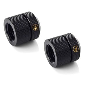 Bitspower Touchaqua Female G1/4" to Female Adjustable Link Pipe 16-22MM, Glorious Black