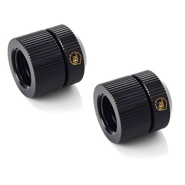 Bitspower Touchaqua Female G1/4" to Female Adjustable Link Pipe 16-22MM, Glorious Black