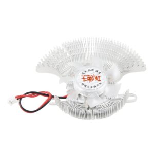 Qtqgoitem Computer PC 2-wire Connector Silver Tone CPU Cooler Cooling Fan DC 12V (model: 0cf c56 b09 679 5e4)