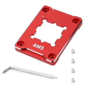 CPU Radiator Frame for AMD-ASF AM5 Aluminum Alloy CPU Bending Corrector Fixing Backplane Buckle Insulated Foot CPU Buckle for AM5 Secure Fixing Frame Black Computer CPU Bending Buckle