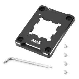 CPU Radiator Frame for AMD-ASF AM5 Aluminum Alloy CPU Bending Corrector Fixing Backplane Buckle Insulated Foot CPU Buckle for AM5 Secure Fixing Frame Black Computer CPU Bending Buckle