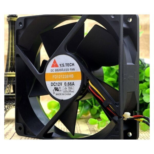 for Y.S.TECH FD121238HB 12038 12A 0.66A 3-Wire Cooling Fan