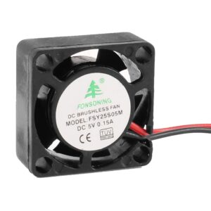 uxcell 25mmx25mmx10mm Sleeve Bearing 2 Terminal 0.15A 5V DCCooling Fan Black
