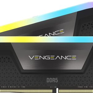 CORSAIR VENGEANCE RGB DDR5 RAM 64GB (2x32GB) 6000MHz CL30 Intel XMP iCUE Compatible Computer Memory - Black (CMH64GX5M2B6000C30)