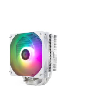 AK120 Black/White Tower Desktop CPU PWM Silent Fan 5V ARGB Heatpipe CPU Cooling Fan 115x 2011 2066 AM4 (Color : AK120 SE White ARGB, Size : AK120 SE-01)