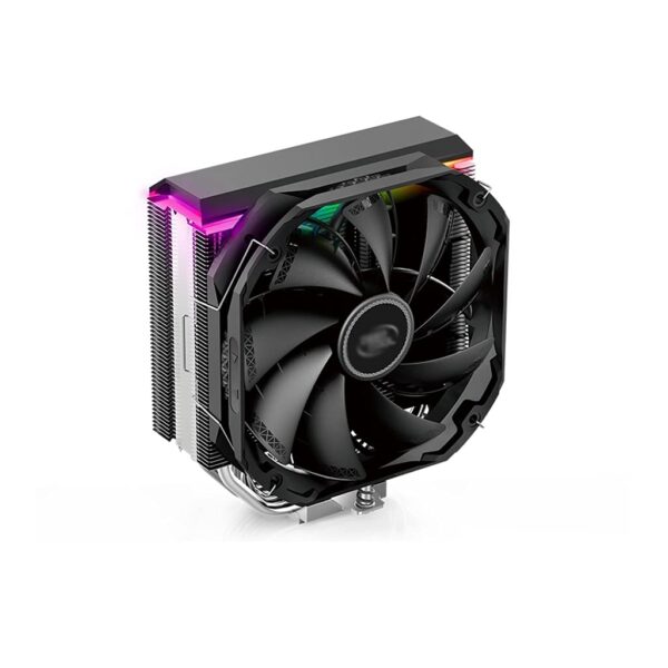 WYH PC Cooler Premium CPU Cooler 140mm Quiet PWM Fans 5 Contact Heatpipes ARGB Top Cover Cable or Motherboard Control Supported Quiet Fan (Fan : Single Fan)
