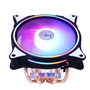 4 Heat Pipes Laptop Radiator Fan Cooler Slim Fan Rainbow Light High Air Volume Quiet