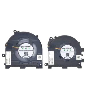 QUETTERLEE Replacement New Laptop CPU and GPU Cooling Fan for HP 14-EH TPN-W154 Series N10440-001 N10439-001 DFS5K12304363L FPJ7 DFS5F22B04867K FPJ8 DC5V Fan