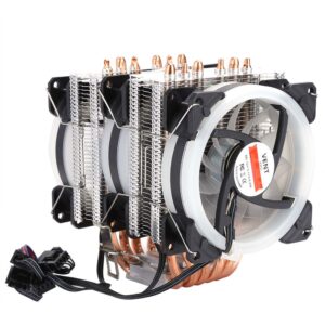 Dilwe1 Silent CPU Cooler, 90mm RGB CPU Fan 6 Heatpipes CPU Air Cooler, 4 Pin Computer CPU Cooling Fan for Intel775 1150 1151 1155 1156 1366 default