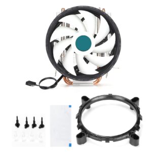 CPU Cooler, Radiator Fan Computer Fan CPU Cooler Fast Heat Dissipation Pure Copper Double Heat Pipe Mute RGB Heat Sink for Desktop Computers