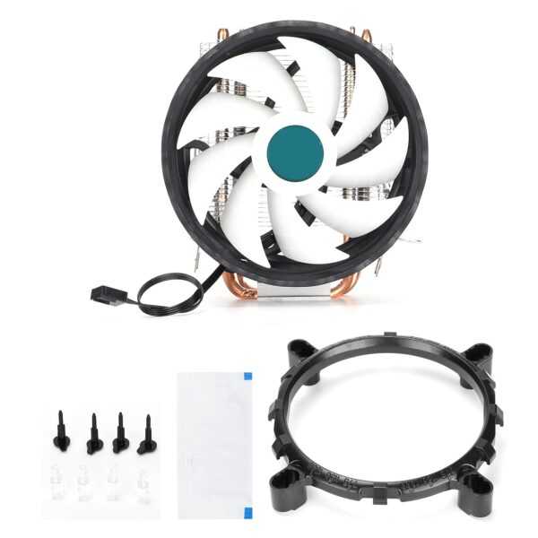 CPU Cooler, Radiator Fan Computer Fan CPU Cooler Fast Heat Dissipation Pure Copper Double Heat Pipe Mute RGB Heat Sink for Desktop Computers
