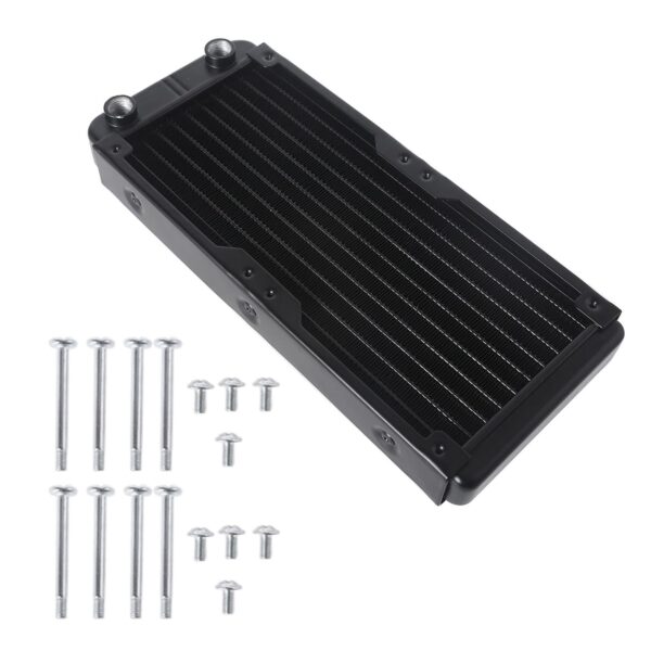 Aluminum Water Cooling Radiator 10 Tubes Heat Exchanger CPU Heatsink Fast Heat Dissipation for PC Computer Liquid Cooling Heat Sink