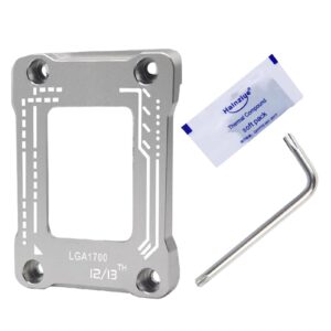 DUDOK 1/2 pcs CPU Mounting Bracket - CPU Anti-Bending Buckle, Heavy Duty CPU Installation Frame | CPU Support Frame with Hand Tools Replacement, CPU Bending Corrector for 12th 13th Generation, Silver