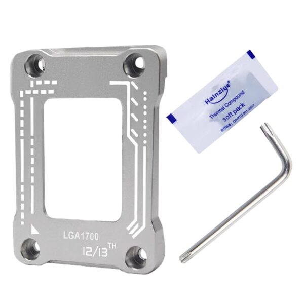 DUDOK 1/2 pcs CPU Mounting Bracket - CPU Anti-Bending Buckle, Heavy Duty CPU Installation Frame | CPU Support Frame with Hand Tools Replacement, CPU Bending Corrector for 12th 13th Generation, Silver