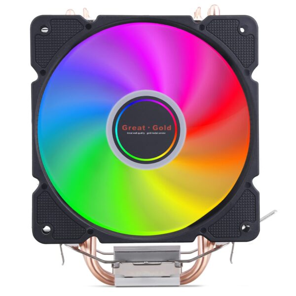 Great Gold CPU Air Coolor, 4 pin 120mm PWN Processor 135W TDP Fan, Premium CPU Cooling Fan with 4 Heat Pipes, Aluminum Fins for AMD/Intel LGA775/1366 (Black)