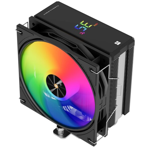 Thermalrlght Assassin X 120R Digital ARGB Black CPU Cooler, 120mm PWM Quiet CPU Fan, AGHP 4th Technology, Support Intel lga1700/1851/1150/1151/1200,AMD:AM4/AM5,Digital Screen Top Cover